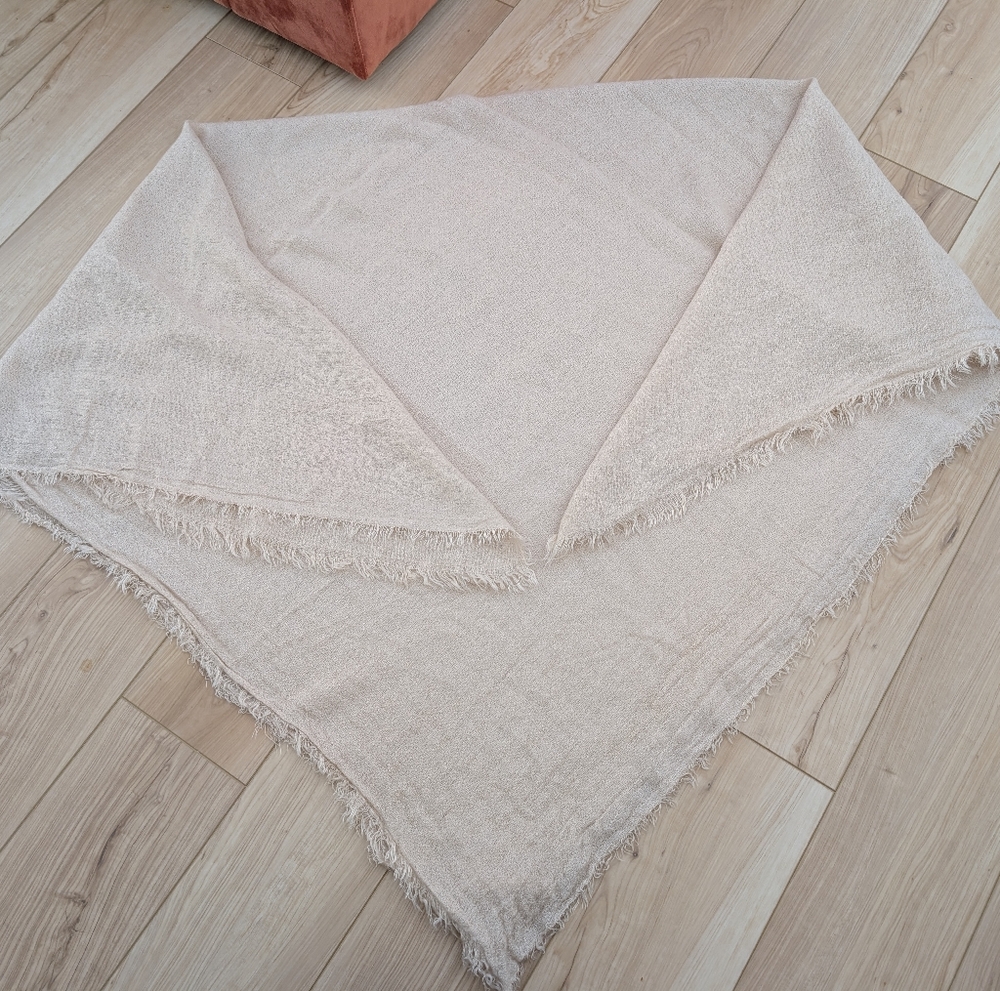 Cream Fringed Shawl